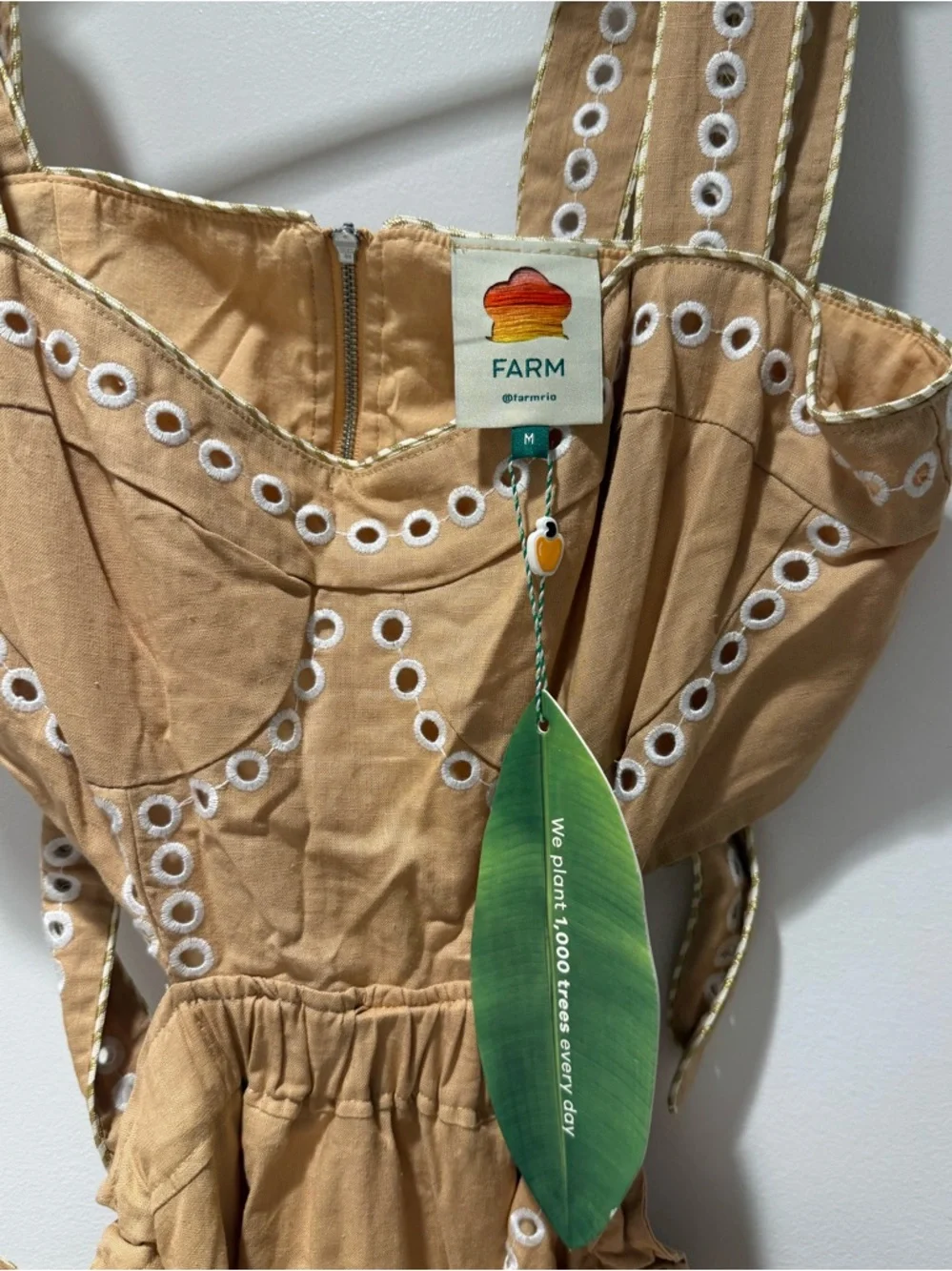 NWT FARM RIO Sand Richelieu Sleeveless Midi Dress, Size M - Picture 5 of 6